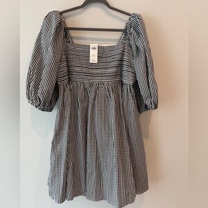 Abercrombie & Fitch Black and White Gingham Mini Dress